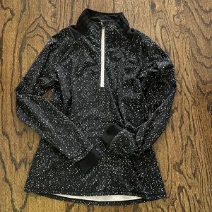 Lululemon half zip pink polka dot jacket with ribbon detail